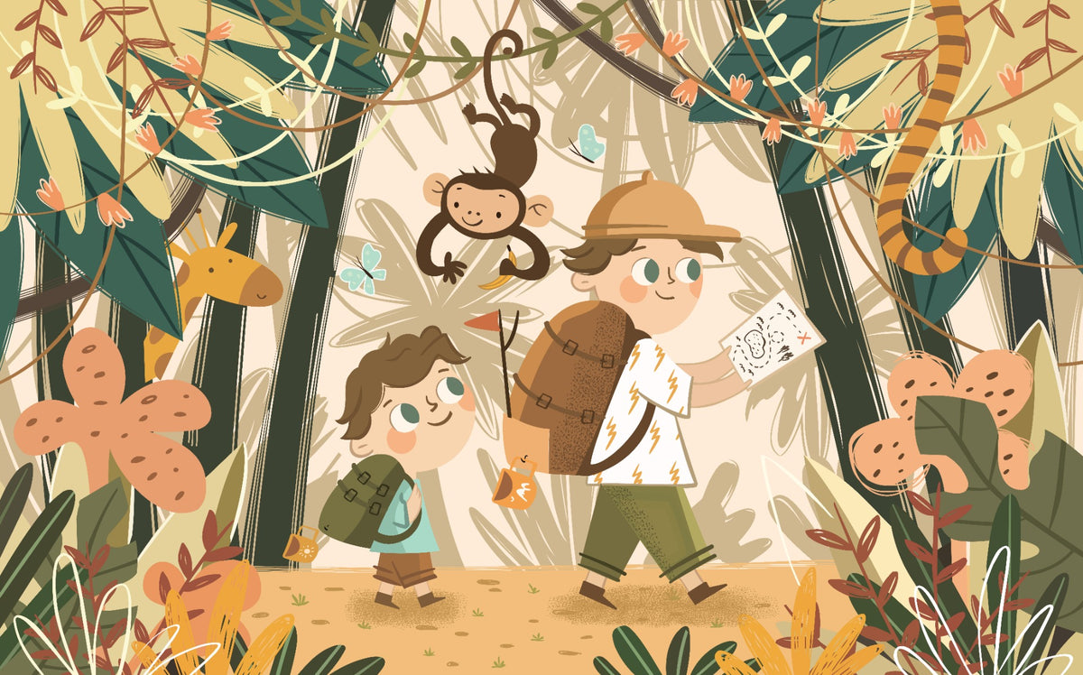 Kids Jungle Explorer Wallpaper Mural in your room