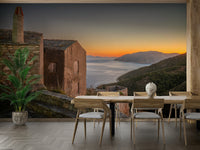 A beautiful panoramic sea wall mural for a living room.

