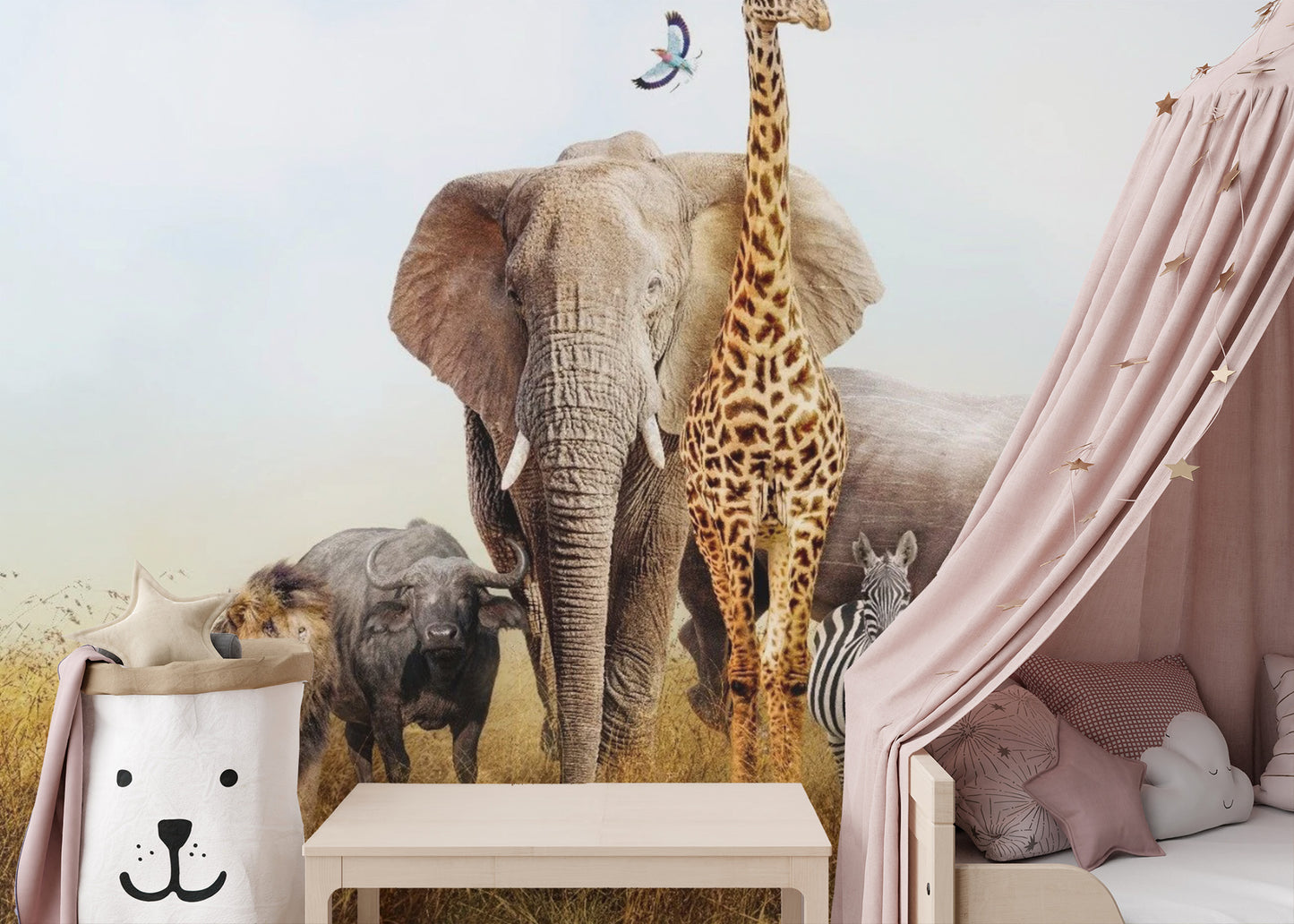 African Animals Safari Kids Room Wallpaper - Giffywalls