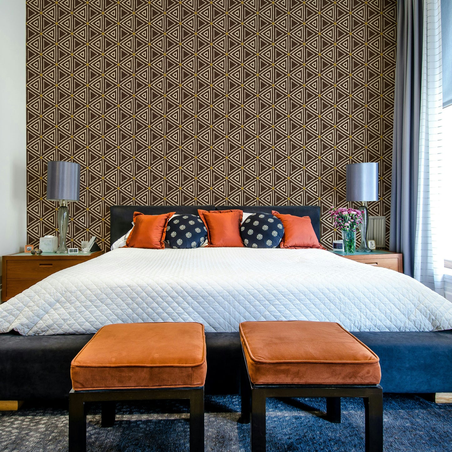 Unique African-inspired mural wallpaper for a cultural vibe.

