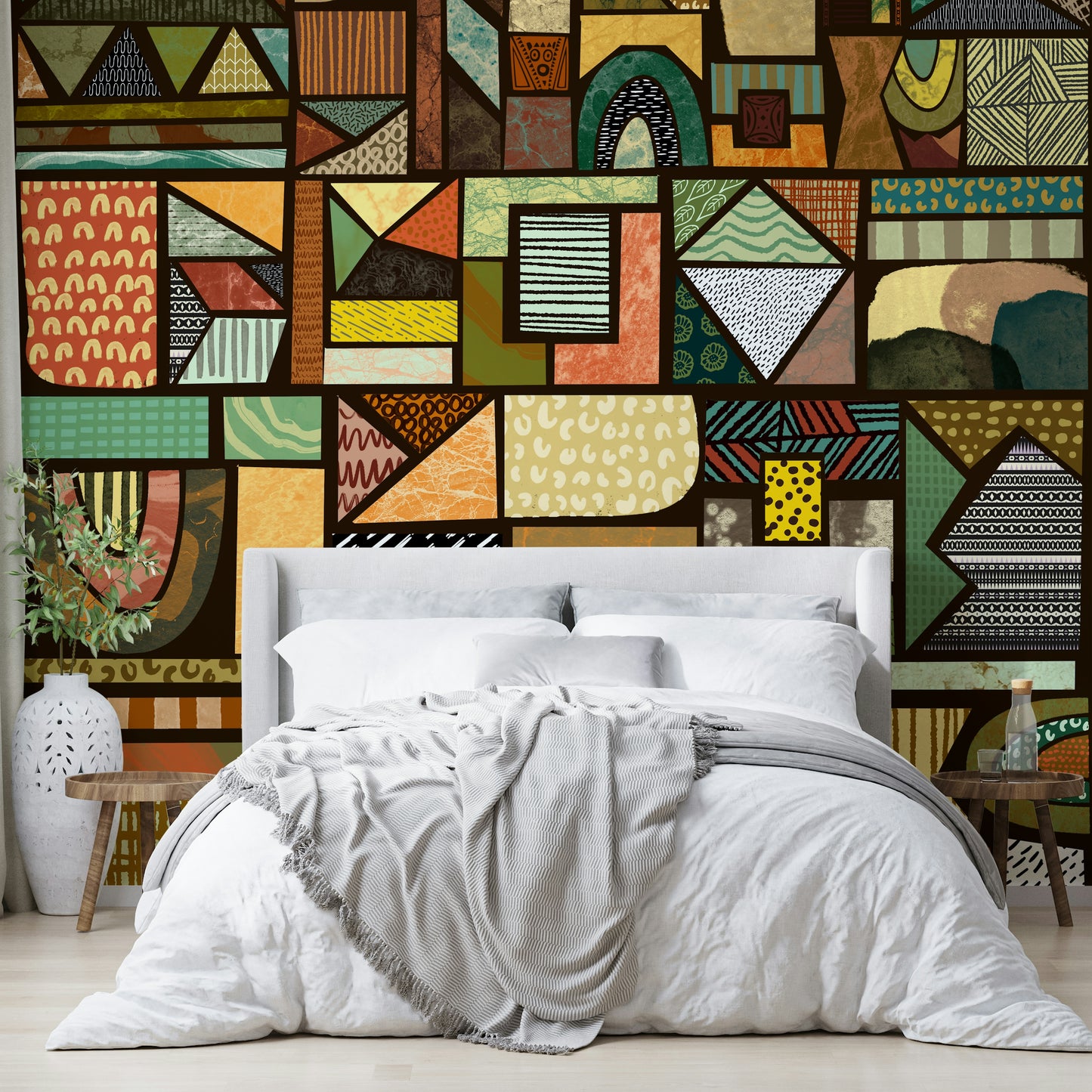 Stunning African wildlife mural for nature-inspired interiors.

