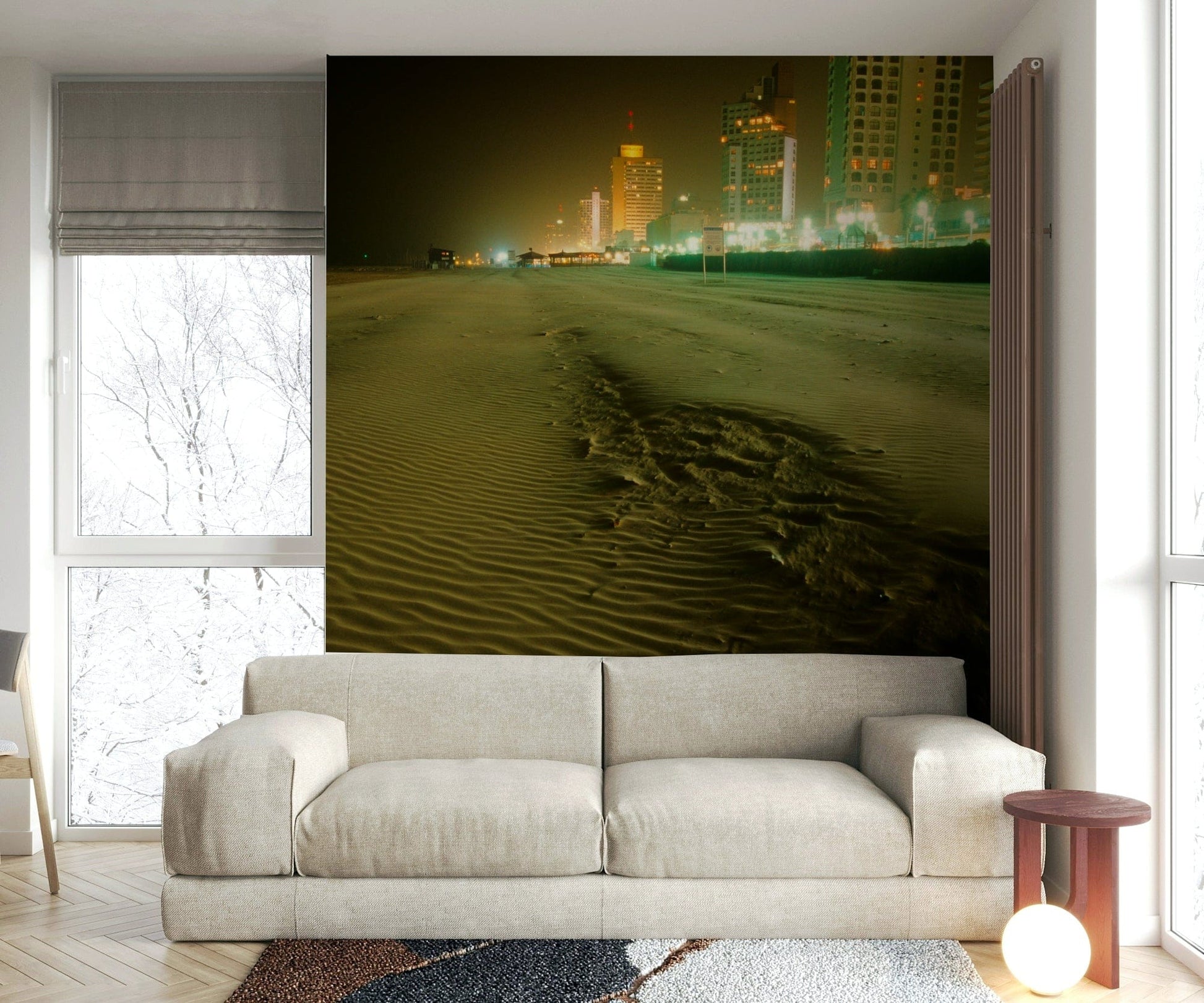 A beautiful wide-angle wall mural of a clear horizon.

