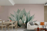 Minimalist agave flower wallpaper with natural tones.