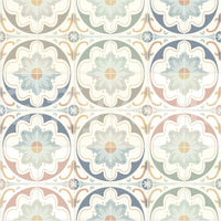 colorful tile pattern mural