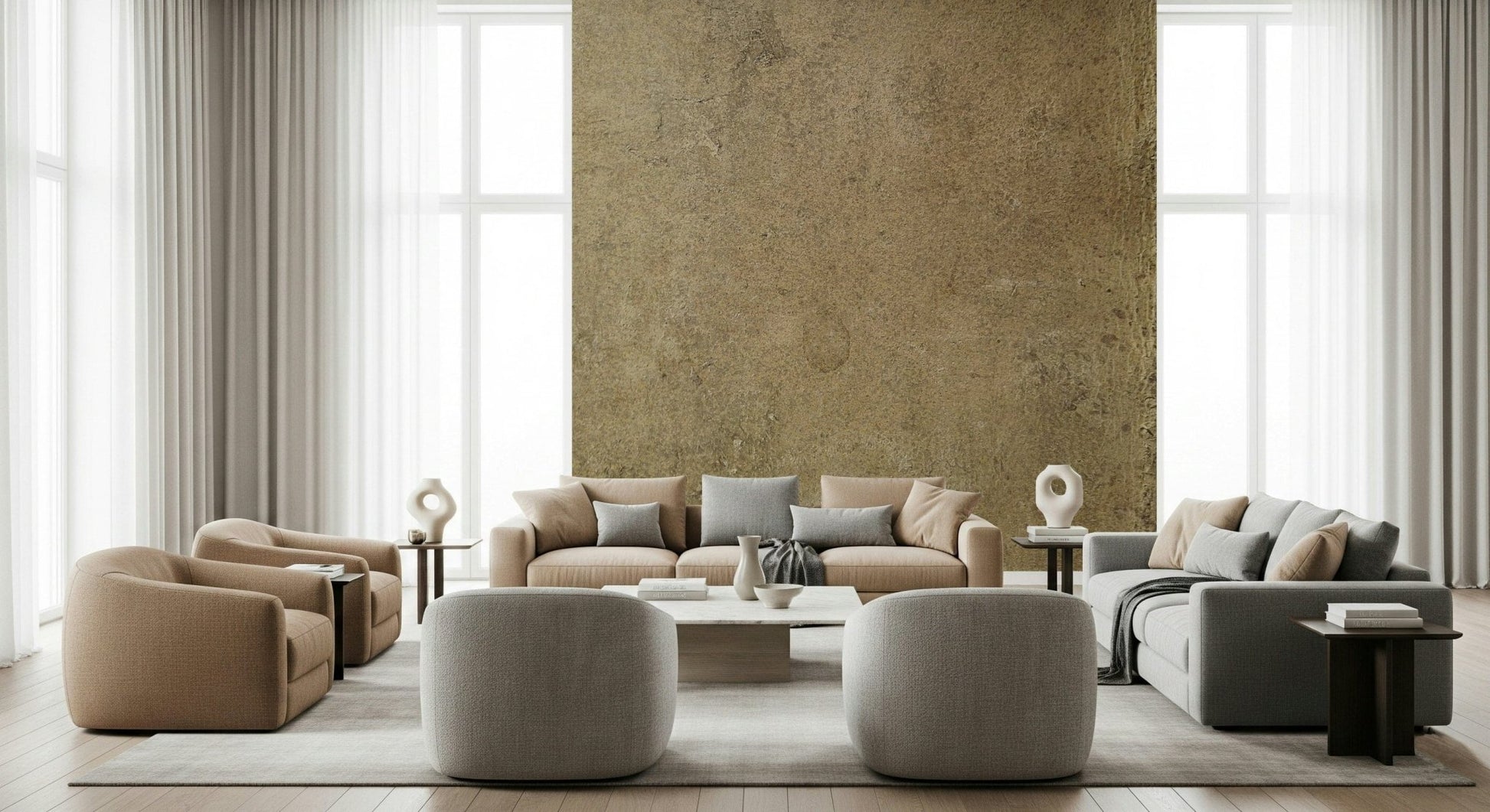 Rustic Leather Wall Mural – Warm brown and tan tones with aged leather texture for a classic, refined wall décor.