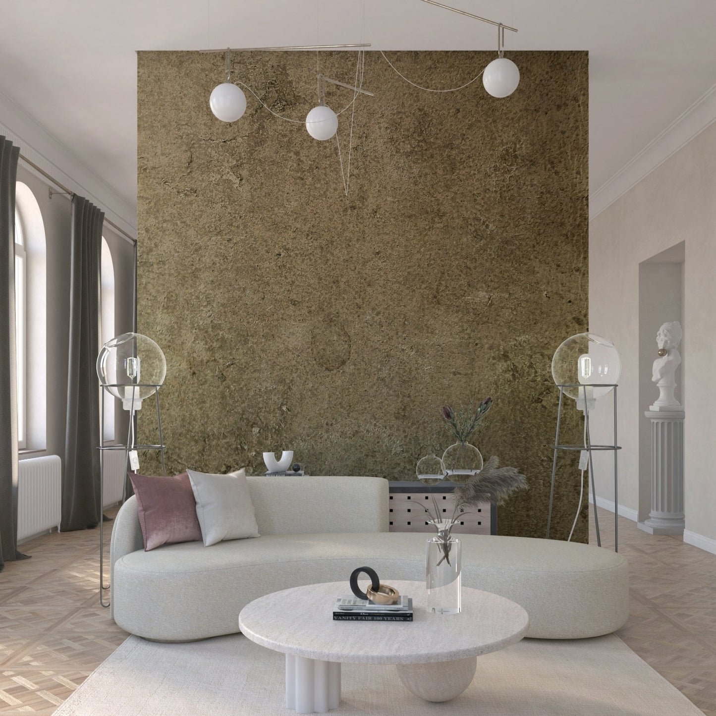 Hide Leather Texture Wallpaper – Warm beige wall mural featuring realistic aged leather grain and soft patina.