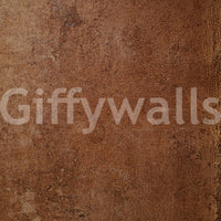 Aged Leather Saddle wallpaper mural close-up showing the pattern detail of caramel saddle-brown leather grain with worn patina