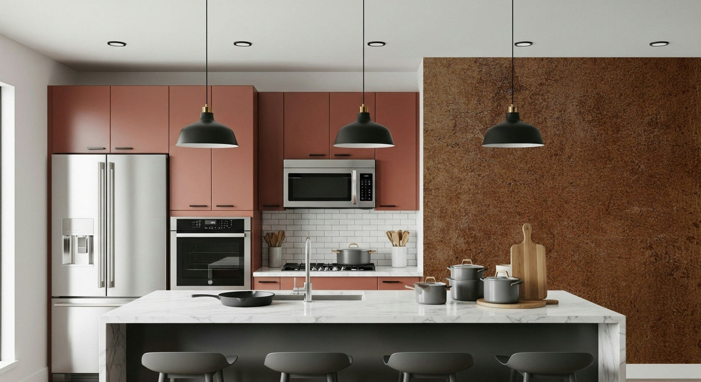 Distressed Leather Wallpaper Mural – Warm saddle-brown tones with aged texture for classic and modern spaces alike.
