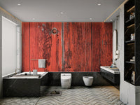 Aged Red Timber wallpaper for a feature wall.

