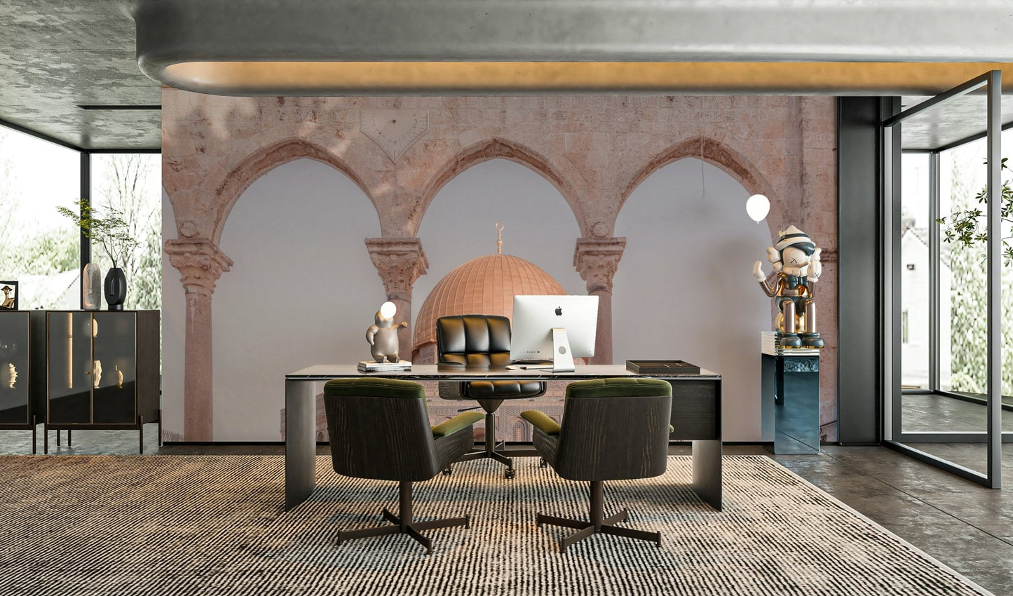 dome of the rock framed by arches

