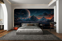 A room decorated with the Alien Landscape mural.

