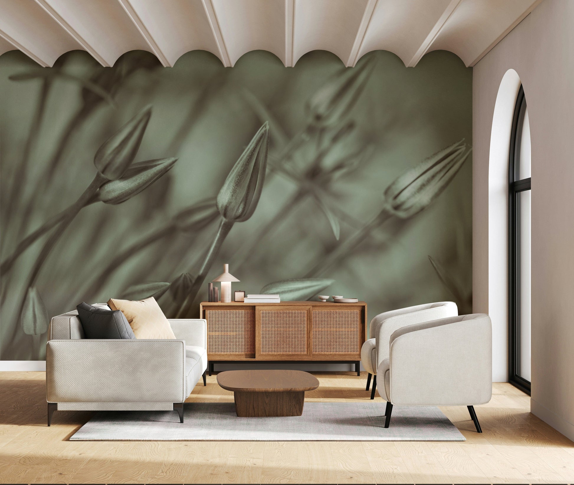 Wall mural Symphony of Alliums art blossoming onion blossoms.