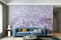 Elegant allium bloom wall mural for calming home decor

