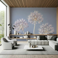Close-up allium wall mural with fine detail