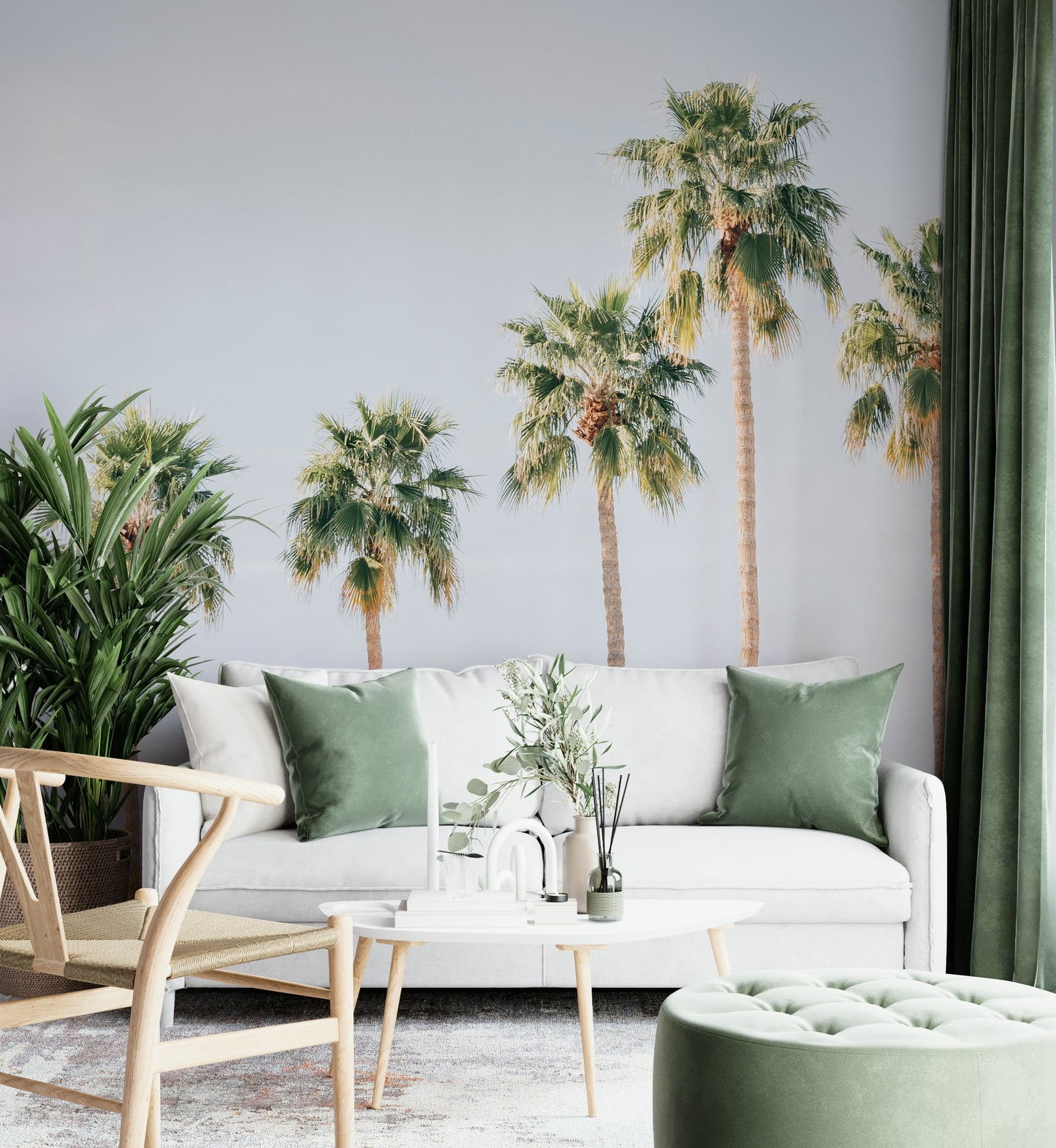 Aloha mural with beach hut and vibrant island colors

