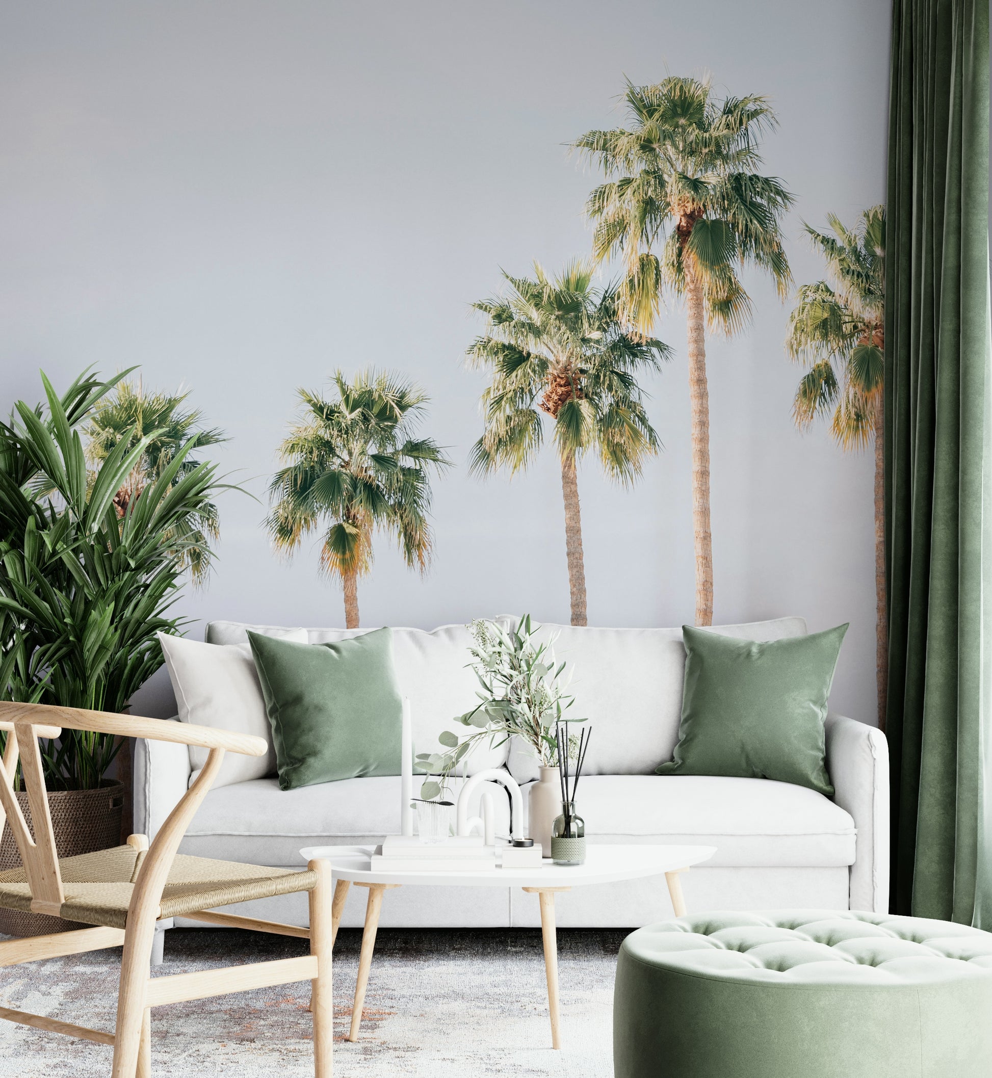 Aloha mural with beach hut and vibrant island colors

