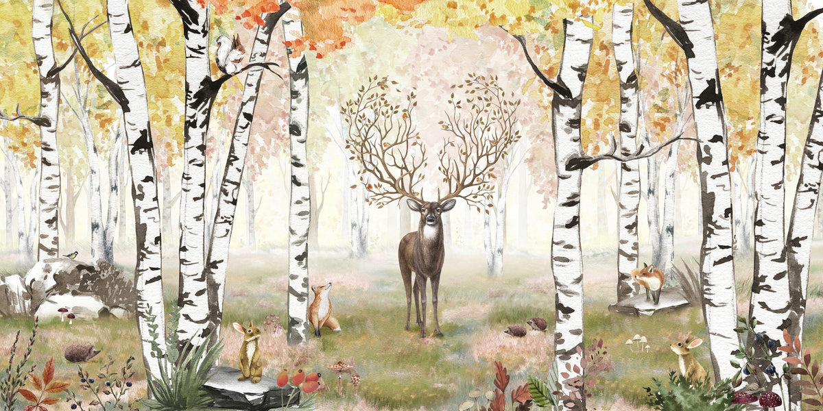 Amazing Antlers Autumn Kids Room Wallpaper Mural