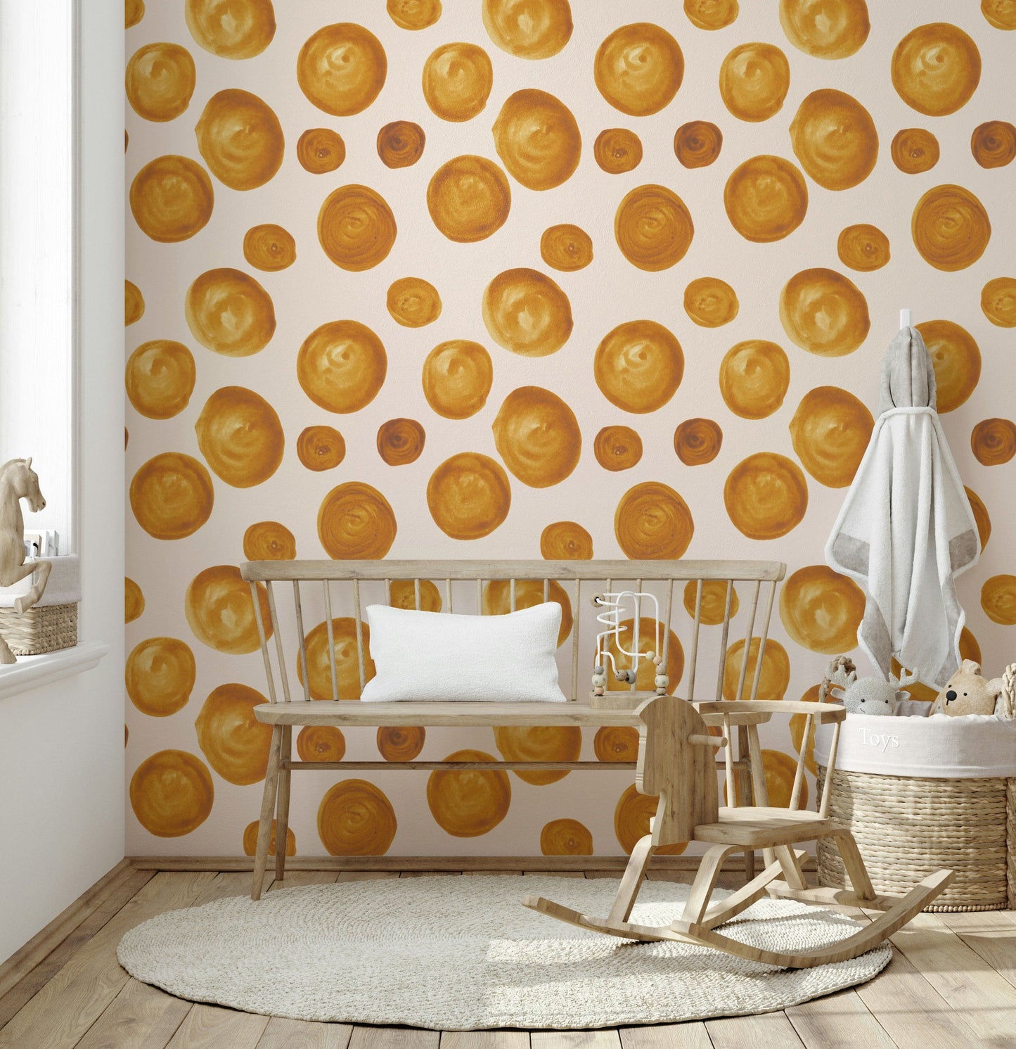 Artistic circular design in rich amber hues with a smooth, modern feel.