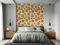 Layered amber-toned circles forming a soft, modern geometric pattern.