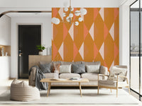 Geometric amber wall mural updates bright den