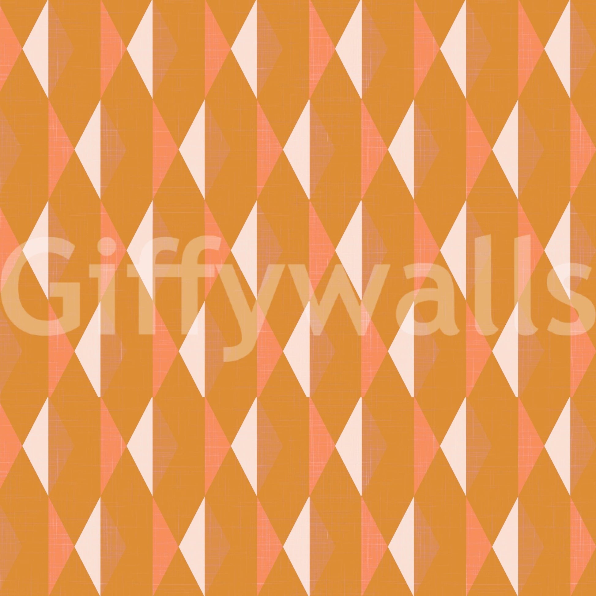 Amber Echoes wall mural shows retro geometric pattern