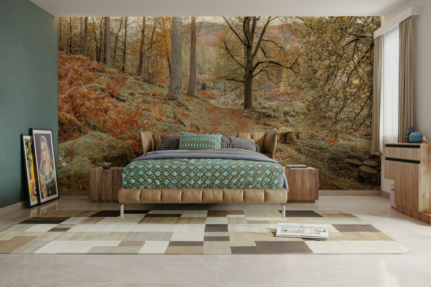 The colors are warm golds, yellows, and browns.

