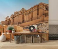 Ancient Indian fortress view, Amber Fort Grandeur wallpaper.