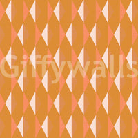 Peachy geometric lattice wallpaper for an energetic room.