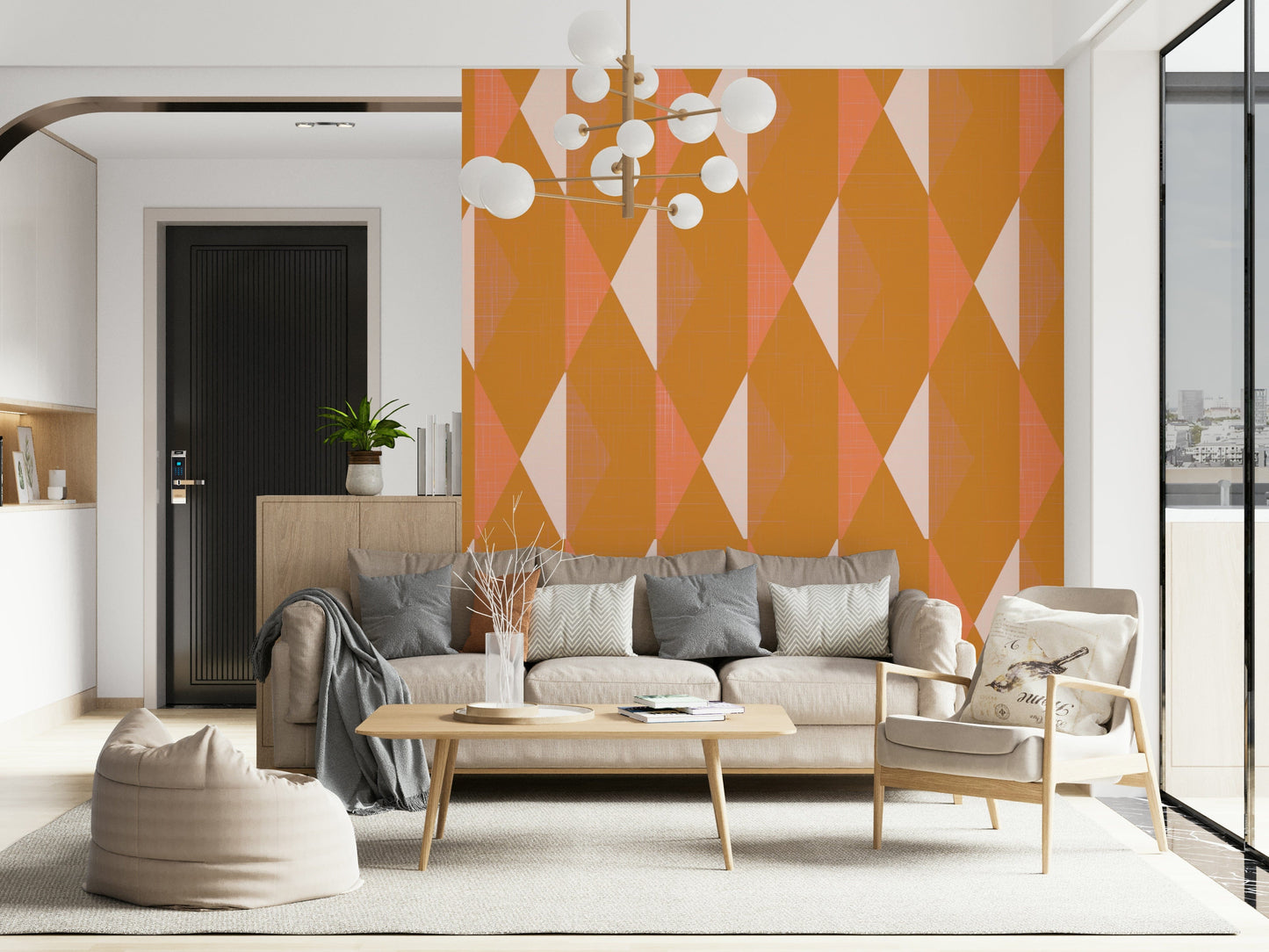 Amber Echoes mesmerizing structure geometric wall art.