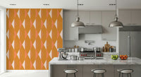 Amber Echoes striking geometric wallpaper mural for walls.