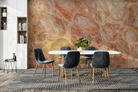 The mural covers a significant wall area, creating an immersive textural experience.
