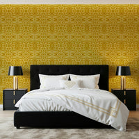 Saffron mustard abstract pattern Amber Trails wall mural.