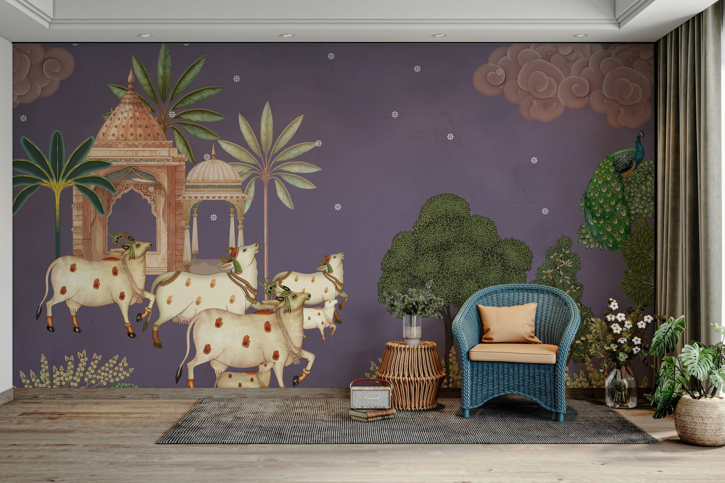 The pattern feels serene and artistic.

