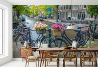 Amsterdam Blooms on Wheels beautiful cityscape sunny day charm.