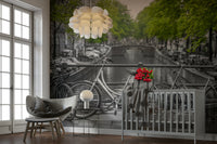 Quintessential Amsterdam peaceful canal scene

