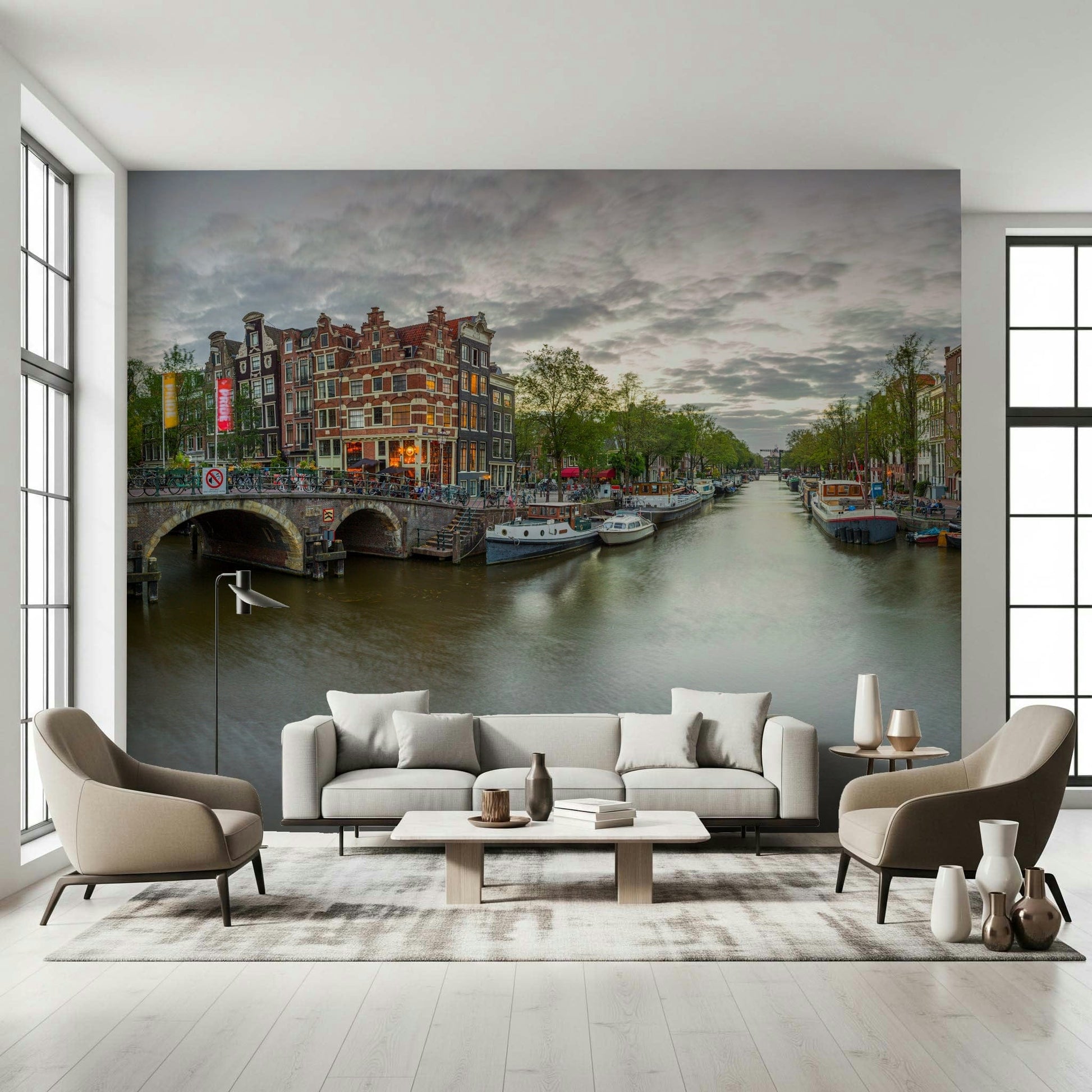 Photographic wall art Amsterdam Canal Charm gentle water motion blur