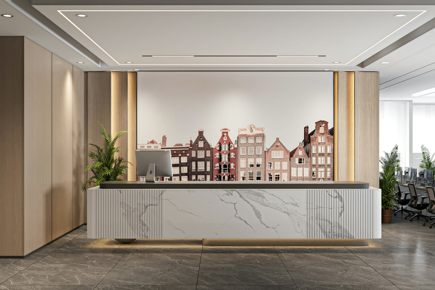 Amsterdam Canal Houses Wall Mural