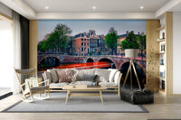 City wallpaper wall mural inspired by Amsterdam evening lights