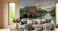 City river view Amsterdam Canal Charm large decorative wall art