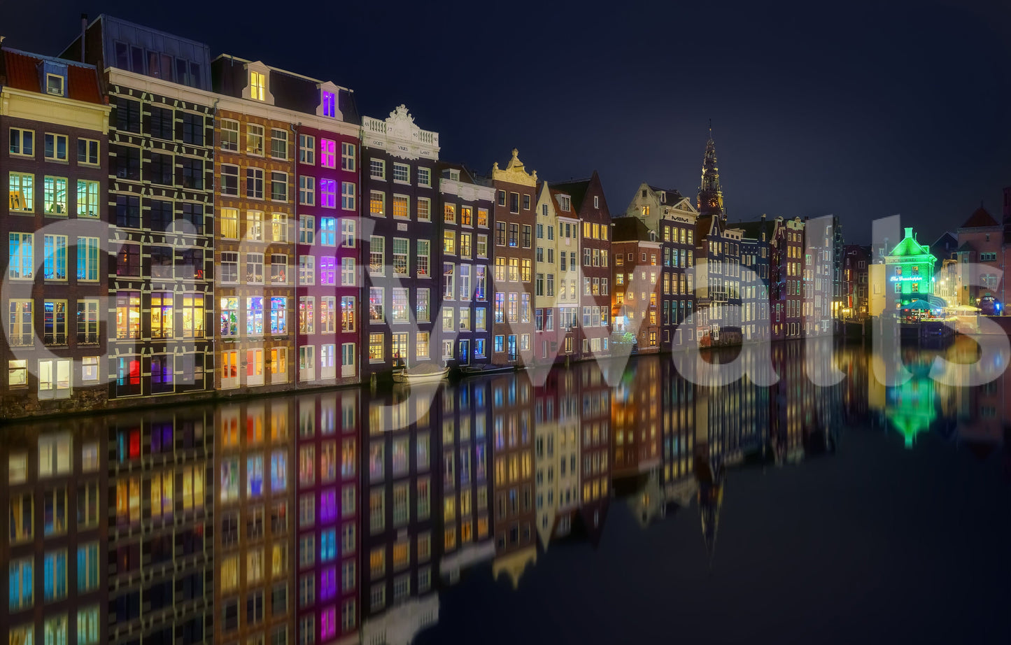 Amsterdam Nights: City Lights Wall Mural -2268523