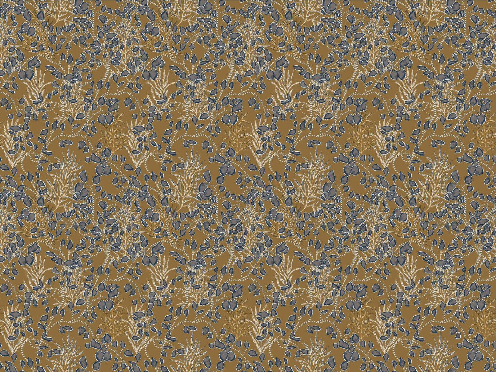 Bohemian Amber Jewel Wallpaper in your room — zoomed