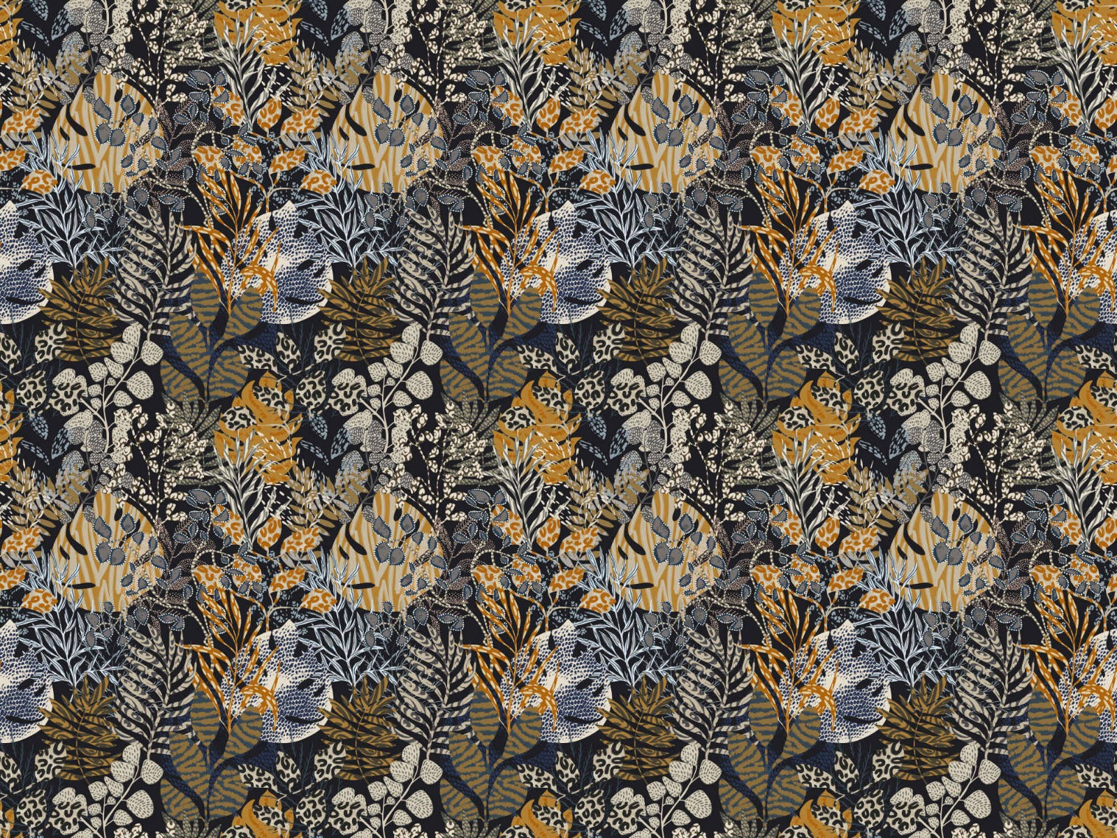 Botanical Nocturne Design Wallpaper