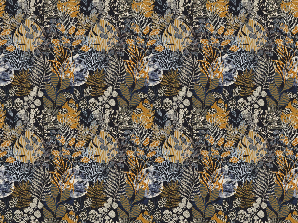 Botanical Nocturne Design Wallpaper in your room — zoomed