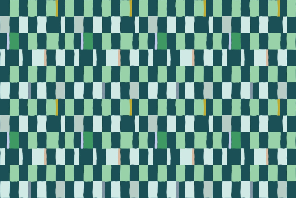 Chic Summer Checkered Wallpaper in your room