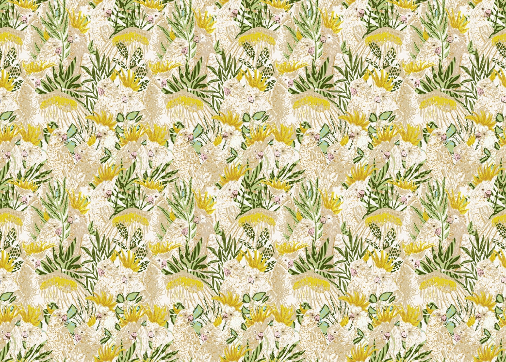Exotic Aviary Cockatoo Wallpaper in your room — zoomed