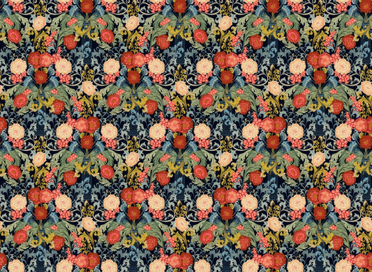 Baroque Rose Mosaic Wallpaper