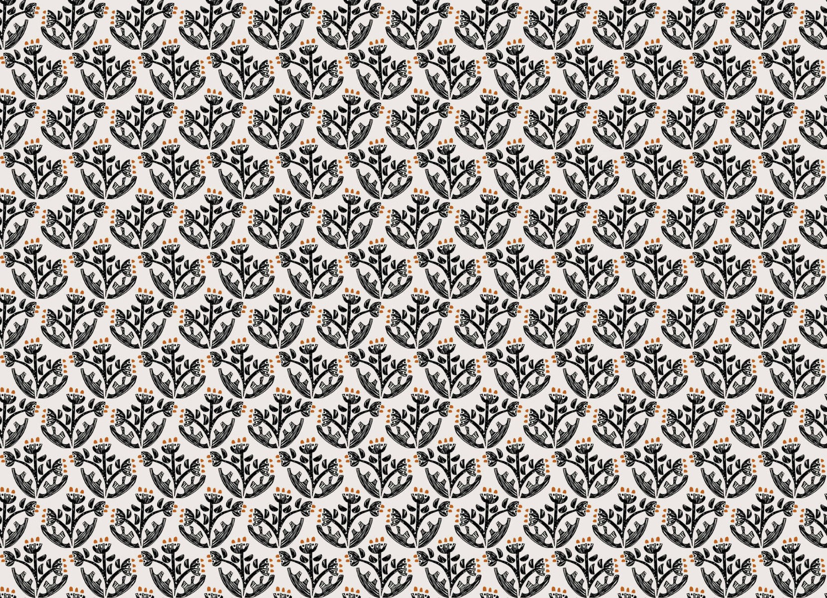 Botanical Charm Modern Wallpaper in your room — zoomed