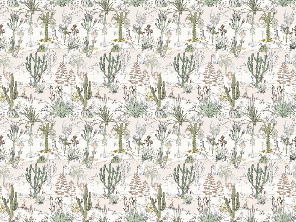 Enchanted Cacti Dreamland Wallpaper in your room