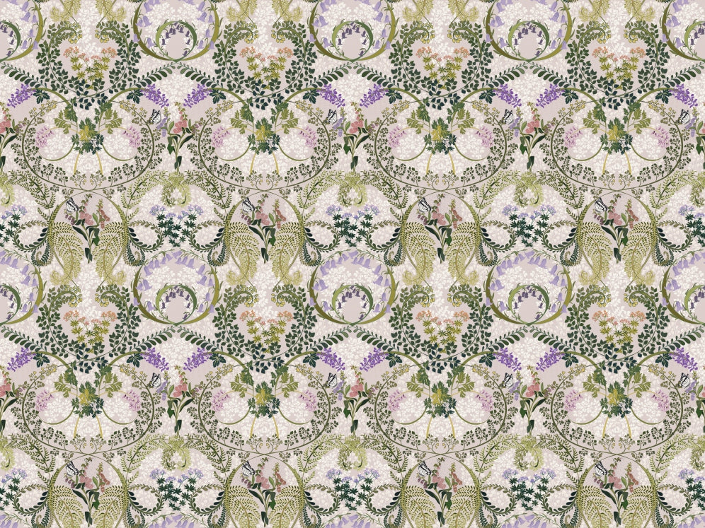 Enchanted Forest Fauna Wallpaper in your room — zoomed