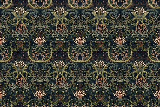 Whimsical Botanic Silk Wallpaper